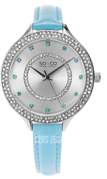 So & Co New York Studio Srebrny/Skóra Ø38 mm 5241.2