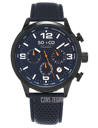 So & Co New York Monticello Niebieski/Skóra Ø45 mm 5279.3