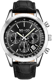 So & Co New York Tribeca Czarny/Skóra Ø44 mm 5535L.1