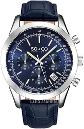 So & Co New York Tribeca Niebieski/Skóra Ø44 mm 5535L.2