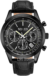 So & Co New York Tribeca Czarny/Skóra Ø44 mm 5535L.3