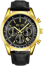 So & Co New York Tribeca Czarny/Skóra Ø44 mm 5535L.5