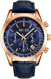 So & Co New York Tribeca Niebieski/Skóra Ø44 mm 5535L.7