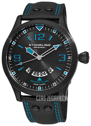 Stührling Original Aviator Czarny/Skóra Ø46.9 mm 141A.335551