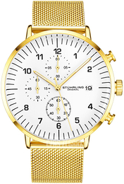 Stührling Original Monaco Biały/Stal w odcieniu złota Ø42 mm 3911.4