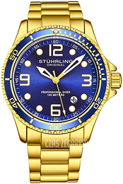 Stührling Original Aquadiver Niebieski/Stal w odcieniu złota Ø43 mm 3930.8