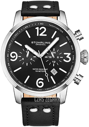 Stührling Original Aviator Czarny/Skóra Ø45 mm 3956.1