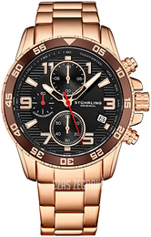 Stührling Original Concorso Czarny/Stal w kolorze różowego złota Ø40 mm 3957.4