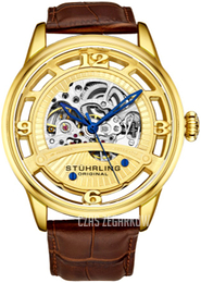 Stührling Original Legacy Żółte złoto/Skóra Ø48 mm 3974.2
