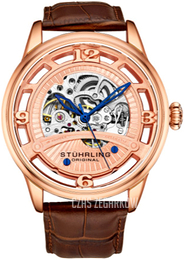 Stührling Original Legacy Różowe złoto/Skóra Ø48 mm 3974.3