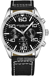 Stührling Original Aviator Czarny/Skóra Ø42 mm 4001.2