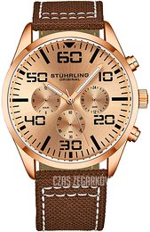 Stührling Original Aviator Różowe złoto/Skóra Ø42 mm 4001.5
