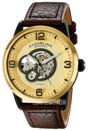 Stührling Original Żółte złoto/Skóra Ø43 mm 648.03