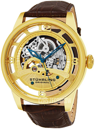 Stührling Original Legacy Żółte złoto/Skóra Ø48 mm 771.02