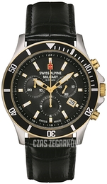 Swiss Alpine Military Chrono Czarny/Skóra Ø42 mm 7022.9547