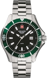 Swiss Alpine Military Nautilus Czarny/Stal Ø46 mm 7040.1134