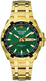 Swiss Alpine Military Day-Date Zielony/Stal w odcieniu złota Ø42 mm 7043.1114