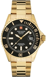 Swiss Alpine Military Alpine by Grovana Master Diver Czarny/Stal w odcieniu złota Ø43 mm 7053.1117