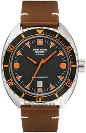 Swiss Alpine Military Alpine by Grovana Czarny/Skóra Ø44 mm 7066.1539