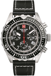 Swiss Alpine Military Alpine by Grovana Czarny/Skóra Ø45 mm 7076.9537