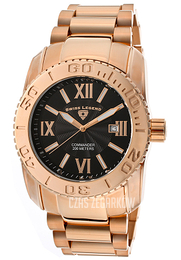 Swiss Legend Commander Czarny/Stal w kolorze różowego złota Ø46 mm SL-10059-RG-01