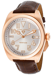 Swiss Legend Heritage Srebrny/Skóra Ø44 mm SL-20434-RG-02S-BRW