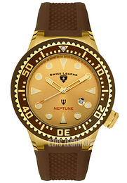 Swiss Legend Neptune Zloty/Guma Ø52 mm SL-21818D-YG-07-BRW