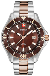 Swiss Military Hanowa Brązowy/Stal w kolorze różowego złota Ø44 mm 06-5296.12.005
