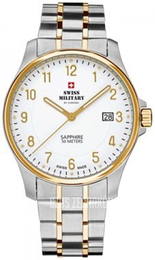 Swiss Military Chrono Biały/Stal w odcieniu złota Ø39 mm SM20076.24