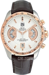 TAG Heuer Grand Carrera Calibre 17 Automatic Chronograph Srebrny/Skóra Ø43 mm CAV515B.FC6231