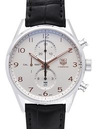 TAG Heuer Carrera Calibre 1887 Automatic Chronograph Srebrny/Skóra Ø43 mm CAR2012.FC6235