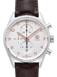 TAG Heuer Carrera Calibre 1887 Automatic Chronograph Srebrny/Skóra Ø43 mm CAR2012.FC6236