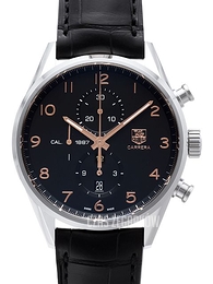 TAG Heuer Carrera Calibre 1887 Automatic Chronograph Czarny/Skóra Ø43 mm CAR2014.FC6235