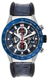TAG Heuer Carrera Niebieski/Skóra Ø43 mm CAR201T.FC6406
