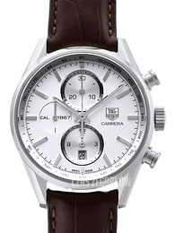 TAG Heuer Carrera Srebrny/Skóra Ø41 mm CAR2111.FC6291
