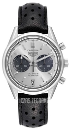 TAG Heuer Carrera Srebrny/Skóra Ø39 mm CAR221A.FC6353