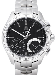 TAG Heuer Link Calibre s 1/100th Sec Electro-Mechanical Chronograph Czarny/Stal Ø42 mm CAT7010.BA0952