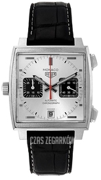 TAG Heuer Monaco Srebrny/Skóra CAW218B.FC6496