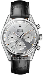 TAG Heuer Carrera Srebrny/Skóra Ø39 mm CBK221B.FC6479
