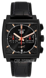 TAG Heuer Monaco Dark Lord Czarny/Skóra CBL2180.FC6497