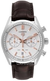 TAG Heuer Carrera Biały/Skóra Ø42 mm CBN2013.FC6483