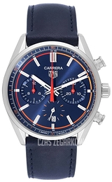 TAG Heuer Carrera Niebieski/Skóra Ø42 mm CBN201D.FC6543