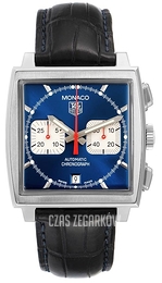 TAG Heuer Monaco Niebieski/Skóra 38x38 mm CW2113.FC6183