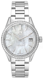 TAG Heuer Carrera Lady Biały/Stal Ø33 mm WAR1315.BA0778