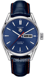 TAG Heuer Carrera Niebieski/Skóra Ø41 mm WAR201P.FC6485