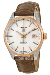 TAG Heuer Carrera Biały/Skóra Ø39 mm WAR215D.FC6181