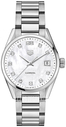 TAG Heuer Carrera Lady Biały/Stal Ø36 mm WBK1318.BA0652