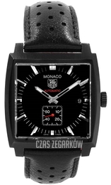 TAG Heuer Monaco Czarny/Skóra 37x37 mm WW2119.FC6338
