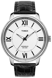 Timex Classic Elevated Biały/Skóra Ø43 mm T2N691