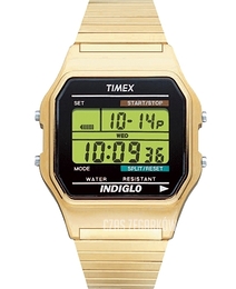 Timex Classic Ekran LCD/Stal w odcieniu złota T78677